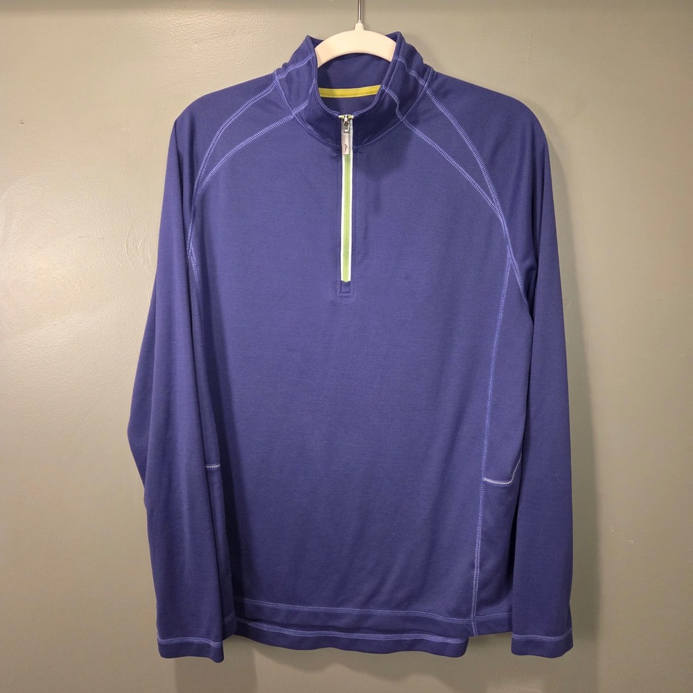 Tommy Bahama‎ Men's Half Zip Pullover Long Sleeve Shirt, Size M, Purple Green